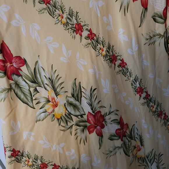 Hibiscus Collection Hawaiian Diagonal Floral Midi Summer Dress Hula -Size:	L - Picture 3 of 8